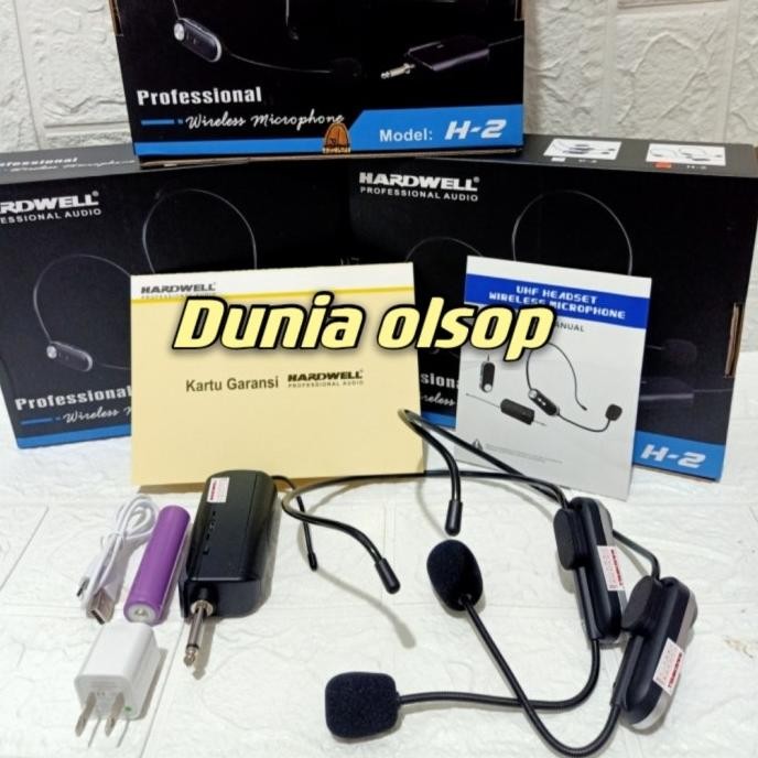 mic wireless hardwell h 2 headset original HARDWELL H-2 garansi resmi