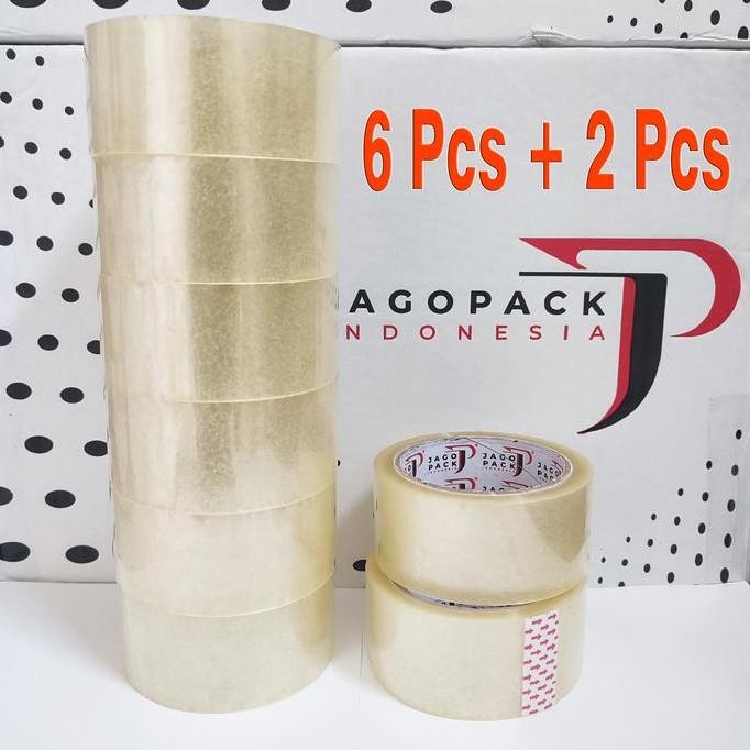 

ready Hemat 8 Pcs [ 6+2 ] - Lakban Bening Ekonomis 45 x 100 yard - Jago Pack Indonesia murah