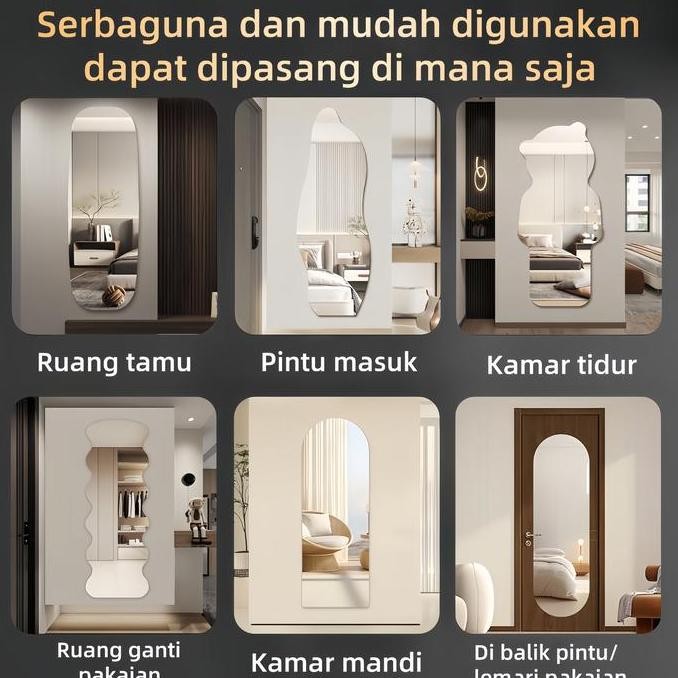 ready  [COD] STIKER CERMIN ARKRILIK aesthetik Cermin Fullbody Anti Pecah Bahan Akrilik Dekorasi Stik