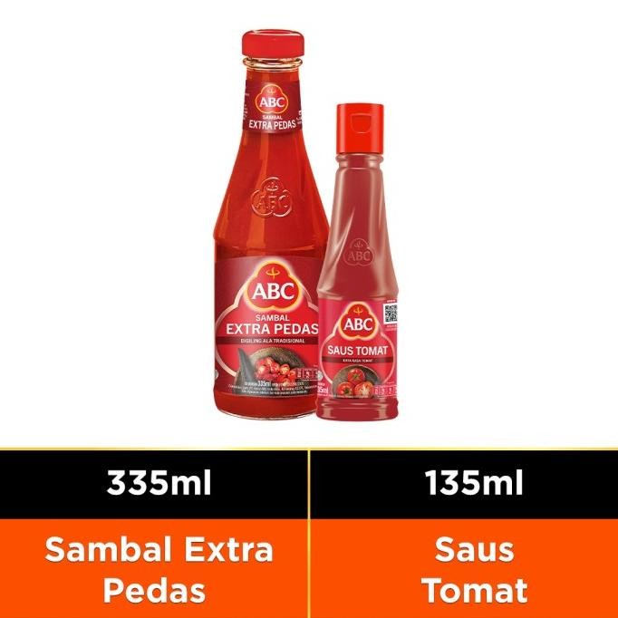 

ABC Bundling ABC Sambal Extra Pedas 335 ml & ABC Saus Tomat 135 ml