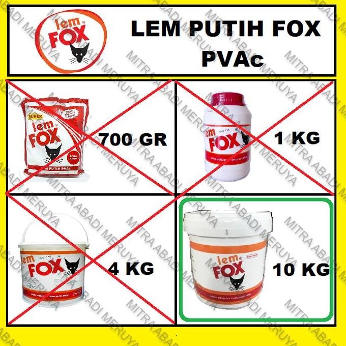 

ready Lem Putih Lem Kayu Lem PVAc Lem FOX 10kg murah