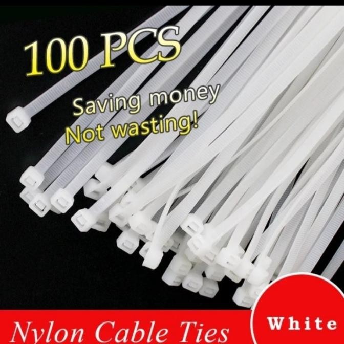 

tyS Kabel Ties Ukuran 10 20 25 30 Cm Putih Ukuran 3.6 dan 4.8