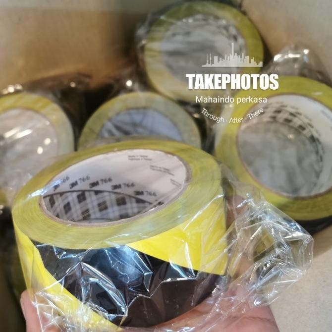 ready Lakban lantai 3M 766 yellow/black - Floor marking tape police line ori murah