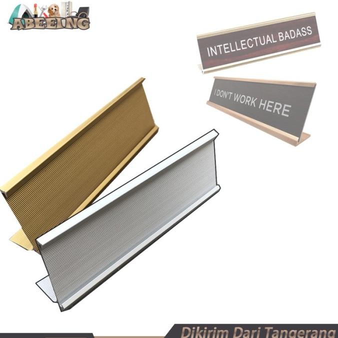 

tyS Name Plate Holder Papan Nama Meja Desk Name Sign Holder Aluminium