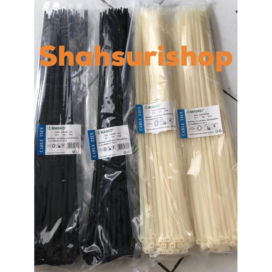 

tyS Kabel cable tali ties sabuk TEBAL 4,8x400 mm 40 cm masko