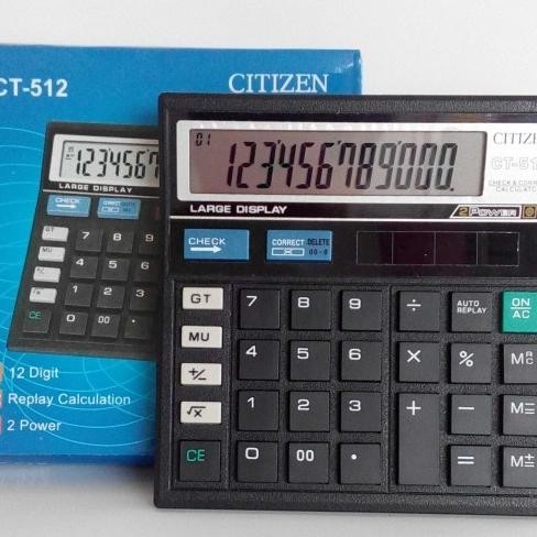 

tyS Kalkulator Citizen CT-512 - Kalkulator Ukuran Sedang 12 Digit