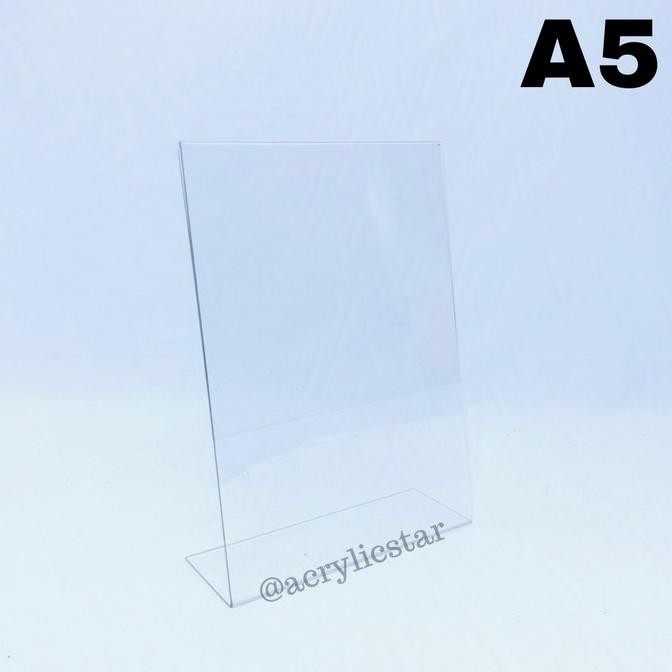 

tyS Tempat Brosur Akrilik Potrait A5 L Tent Card Holder Qris Acrylic