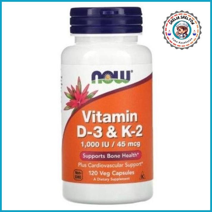 BURUAN,.!! NOW FOODS VITAMIN D3 K2 1000IU VIT D 3 K 2 1000 IU FOOD 120 SOFTGELS