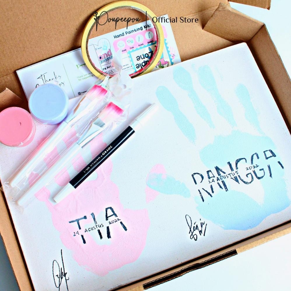 

baru !!! Poupeepou - DIY Hand Painting Canvas Lukis 20x20cm Couple Kit | Canvas Lukis Canvas Painting Couple