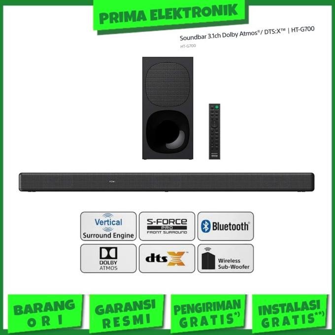 Sony HT-G700 Soundbar Dolby Atmos 3.1Ch 400W Wireless Sound Bar HTG700
