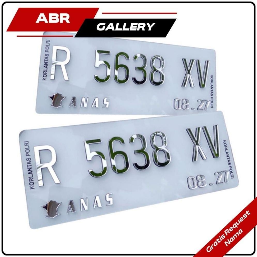 Plat Nomor Timbul Crome Sepeda Motor Baut Tanam