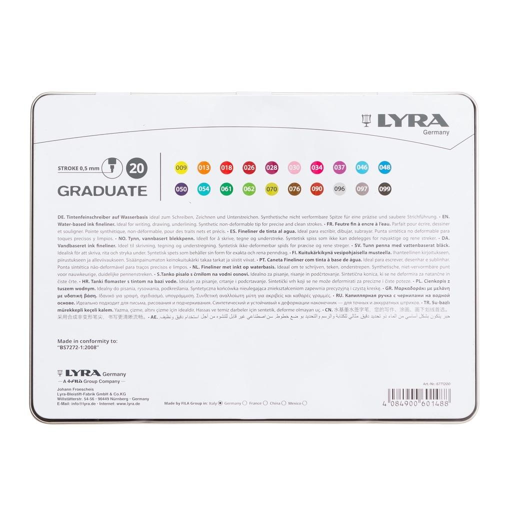 

baru !!! LYRA Pulpen Warna Graduate Fineliner Metal Box 20pcs