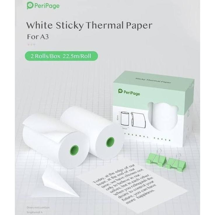 

baru !!! PERIPAGE A3 WHITE PAPER AND STICKER 80x50mm Kertas sticker thermal putih Peripage