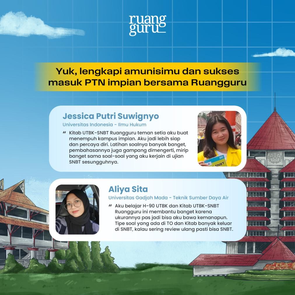 Kitab UTBK-SNBT Ruangguru Edisi Persiapan Ujian Tahun 2025 (BUNDLING HEMAT TPS & TL) murah