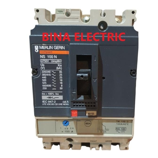New MCCB Merlin Gerin Compact NS100N 100A 3P / NFB Merlin Gerin NS-100N 3P