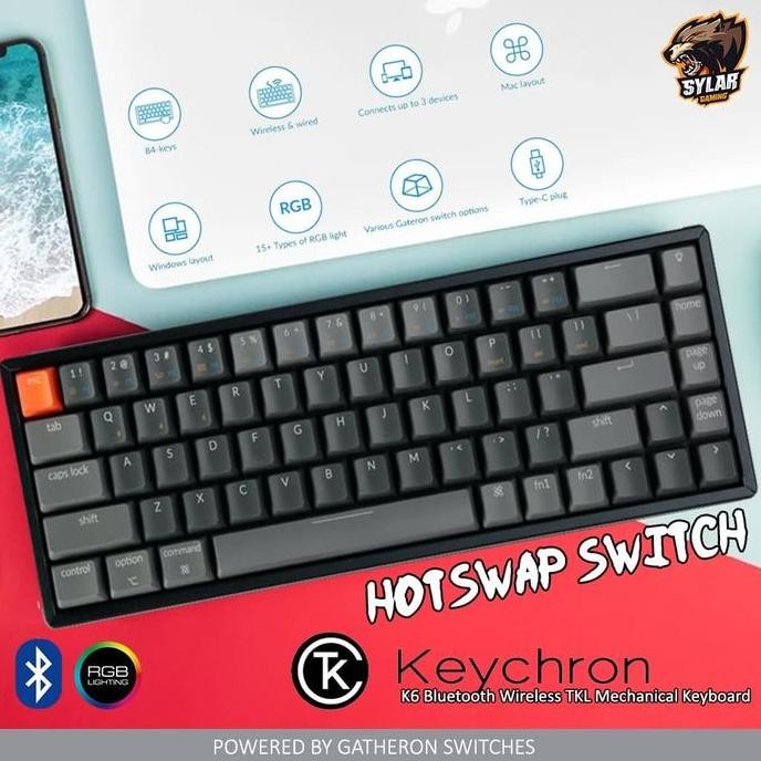 Keychron K6 Hotswap Bluetooth Wireless Mechanical Keyboard
