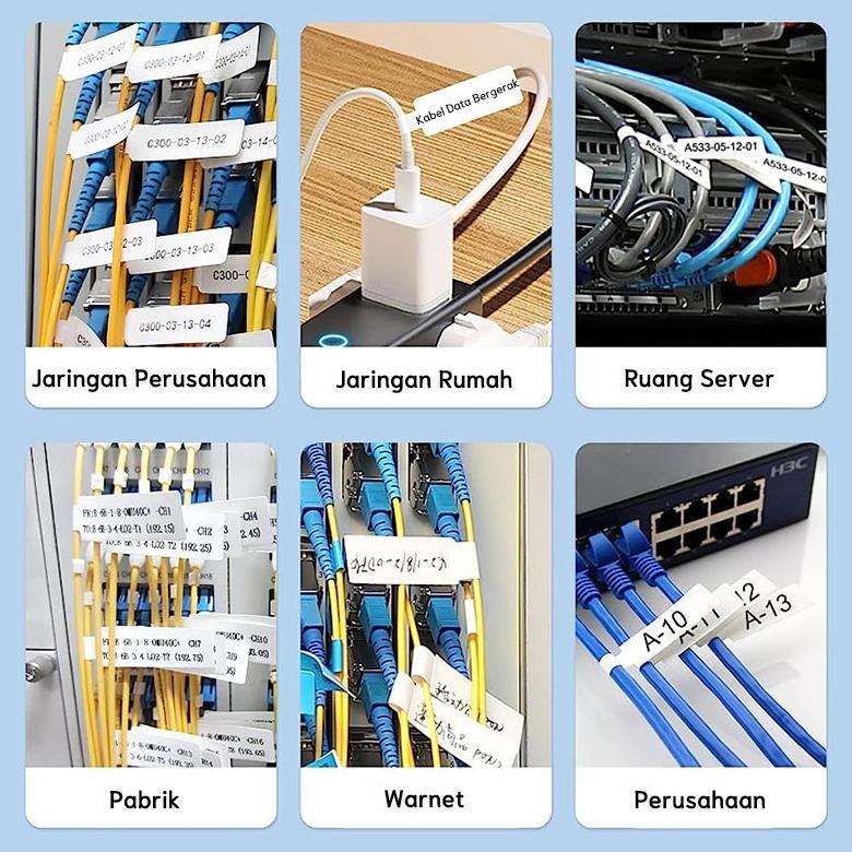 

NIIMBOT B21/B1/B3S Kertas Label Kabel dan Kawat Komunikasi Kabel Jaringan Label P-tipe Stiker murah