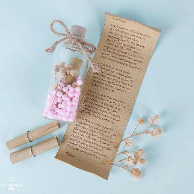 

Message in a Bottle - surat botol custom memo bottle greeting card