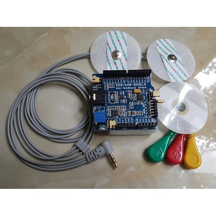 ECG / EKG / EMG Shield for Arduino with Cables and Electrodes sensor