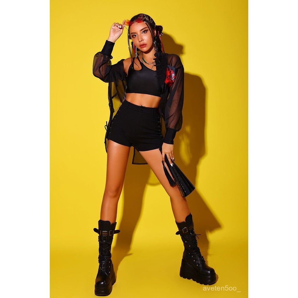 Chinese Style Dance Costume for Women Modern Dance Clothing National Trend Street Dance Set kpop Gir
