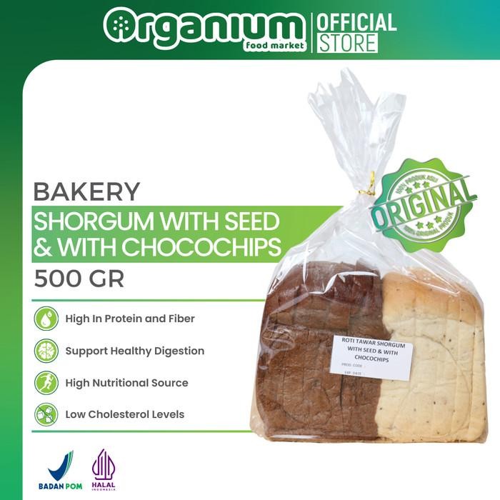 

Organium Bread Sorghum With Seed & Chocochips, Roti Sorgum Coklat Dan Biji-Bijian - 500G