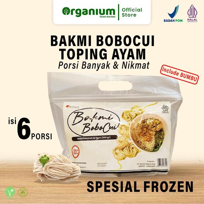 

Bobocui Noodle Bakmi Organium Mie Ayam, Bakmi Bobocui Toping Ayam Frozen - 6 Porsi