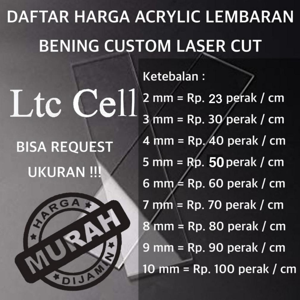 

redi Acrylic Bening Ukuran Bebas Pilih Sendiri Potong Laser Akrilik Custom