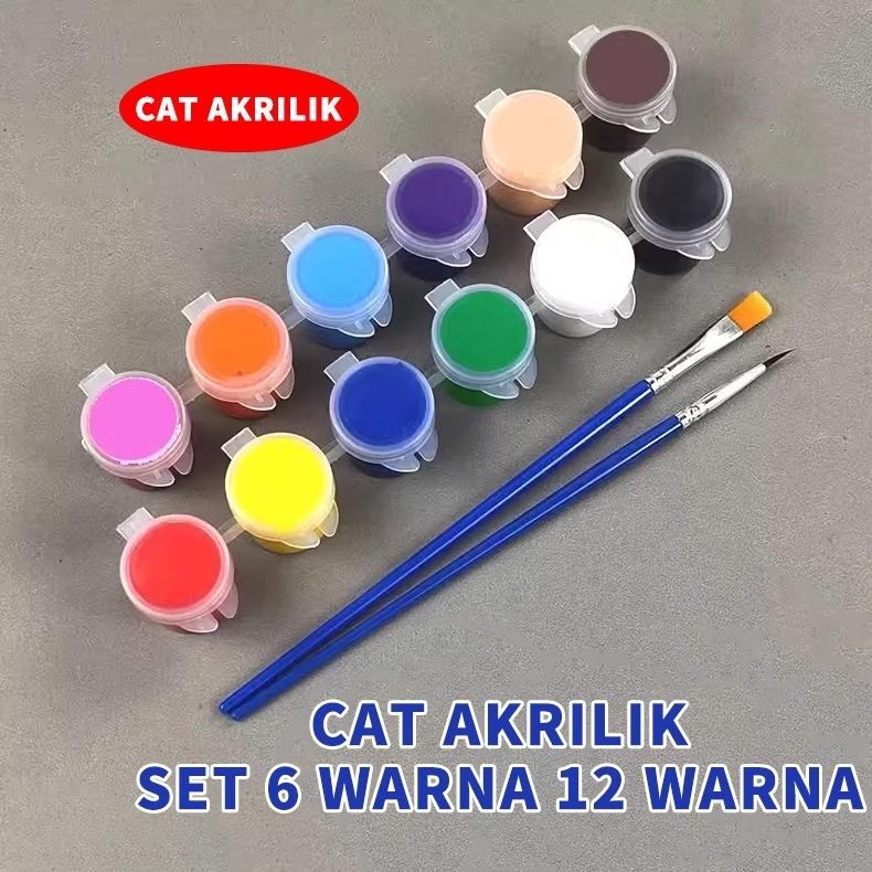 

redi Cat Akrilik Set 6 Warna 12 Warna/Cat Akrilik Kanvas Lukisan Kanvas Cat Cat Akrilik 3ml