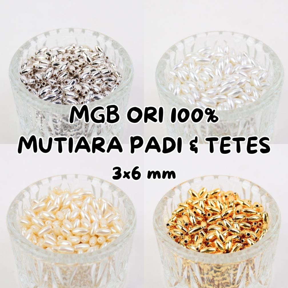 Lnb-1217 Mutiara Padi Jahit Mgb Ori 100% Terjamin  | Mutiara Jujube Dan Tear Drop Jepang  Aksesoris 