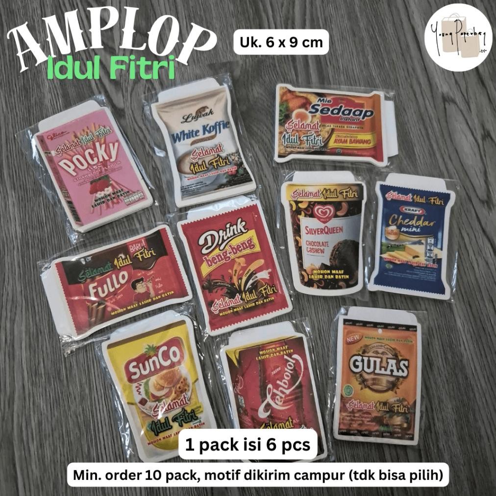 

Flase Sale Amplop Uang Unik Bentuk Snack Selamat Lebaran Idul Fitri / Ramadhan Glossy Kecil Uk. 6 X 9 Cm - 1 Pack Isi 6 Pcs