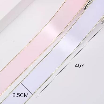 Jy-56 Pita Satin Buket Bunga List Gold Glided Polyester