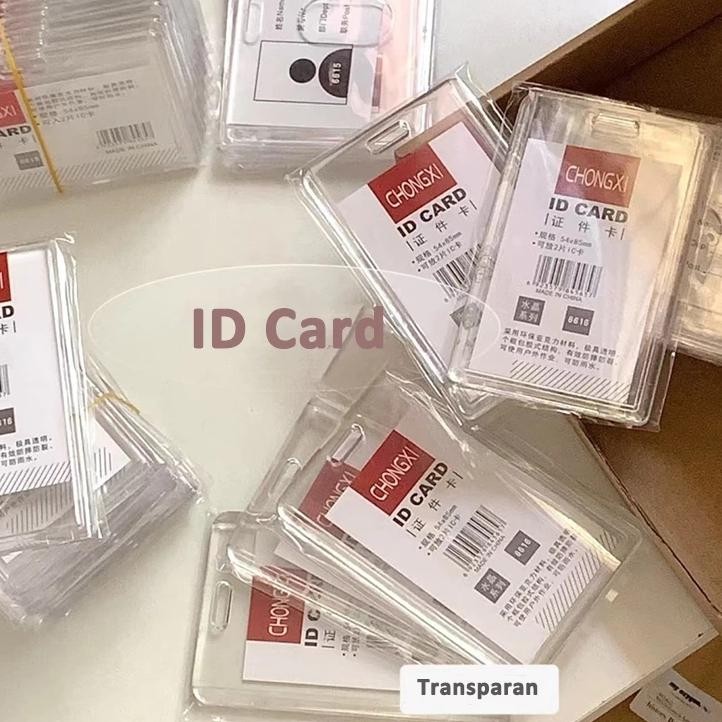 

redi Tempat Kartu Id Card Akrilik 2 Sisi Bening Transparan Vertikal Kartu Pegawai Akrilik Tempat ID Card Bening