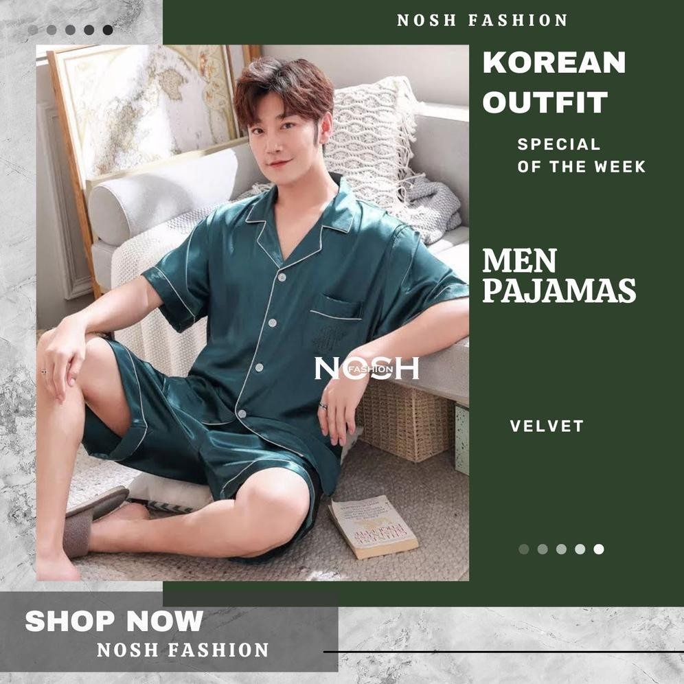 wwr-76 fg-7 Stelan Baju piyama pria Hotpans Satin / Baju Tidur Pria - NOSH Original Original