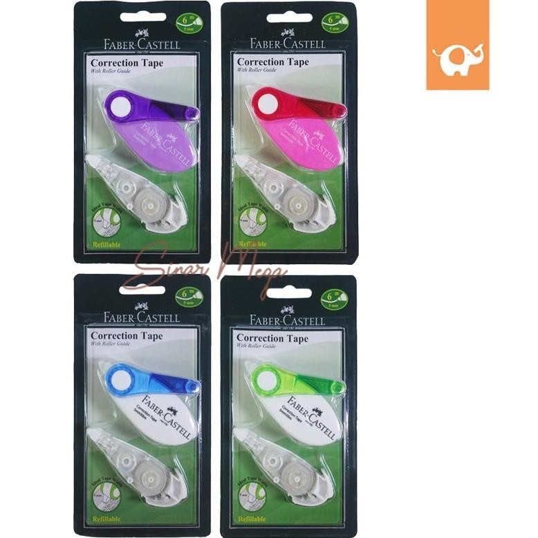 

fgs-3 d-54 Faber Castell Correction Tape SR-506 With Roller Guide FREE REFILL / Tip Ex Kertas Berkualitas Murah Berkualitas