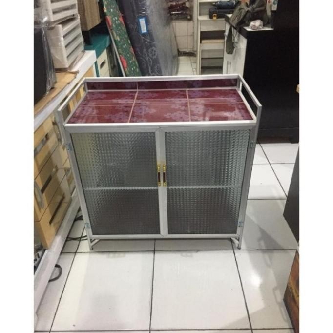 RAK KOMPOR 3 PINTU ALUMUNIUM MEJA CUCI PIRING MEJA KOMPOR WASTAFEL