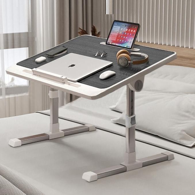 Meja Lipat Laptop Belajar Lesehan Foldable Bed Table Adjustable Meja Ngaji Portable Alumunium New St