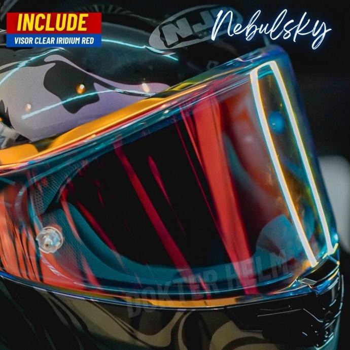TERMURAH - PAKET GANTENG NJS NEBULASKY - Helm Full Face ORIGINAL SNI
