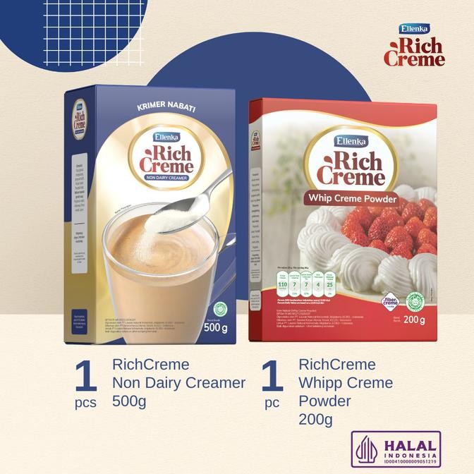 

Sale Paket Bundling Richcreme Whip Crme 200 Gr + Richcreme Non Dairy Cream