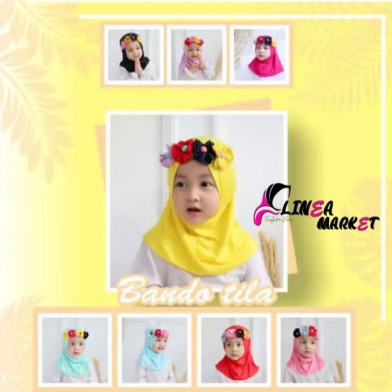 Kerudung / hijab anak instant 4 bunga / Jilbab bayi kekinian lucu