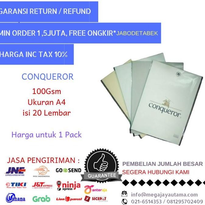 

tyS Kertas Conqueror Laid 100 Gr A4 - 20 Sheet