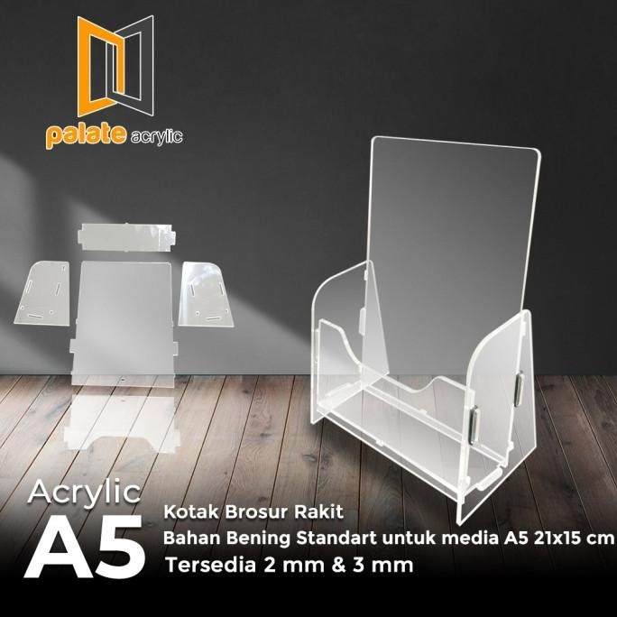 

new !!! RAK/TEMPAT BROSUR BROCHURE ACRYLIC/AKRILIK UKURAN A5 PREMIUM TERLARIS murah