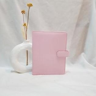 

new !!! Flashee Binder Kulit Polos Eksklusif A5 20 Ring Agenda Organizer Kulit Sintetis Mewah Berkualitas Pink Cover Isi Ulang Paper Stationery murah