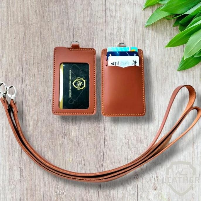 

new !!! Holder Lanyard Dompet Kartu ID Card Gantungan Holder Kulit Tali murah