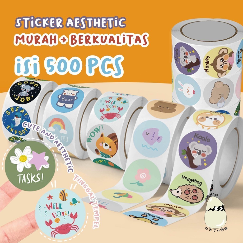 

500 pcs Cute Aesthetic Washi Tape Sticker Packaging Sticker Roll Tape cartoon BUJO DIY Scrapbook