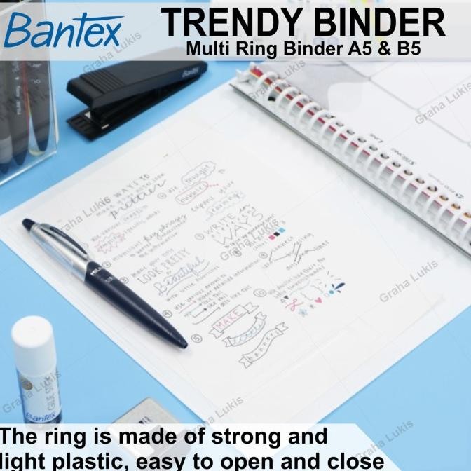 

new !!! BANTEX Trendy Multi Ring Binder A5 / B5 20 Holes murah