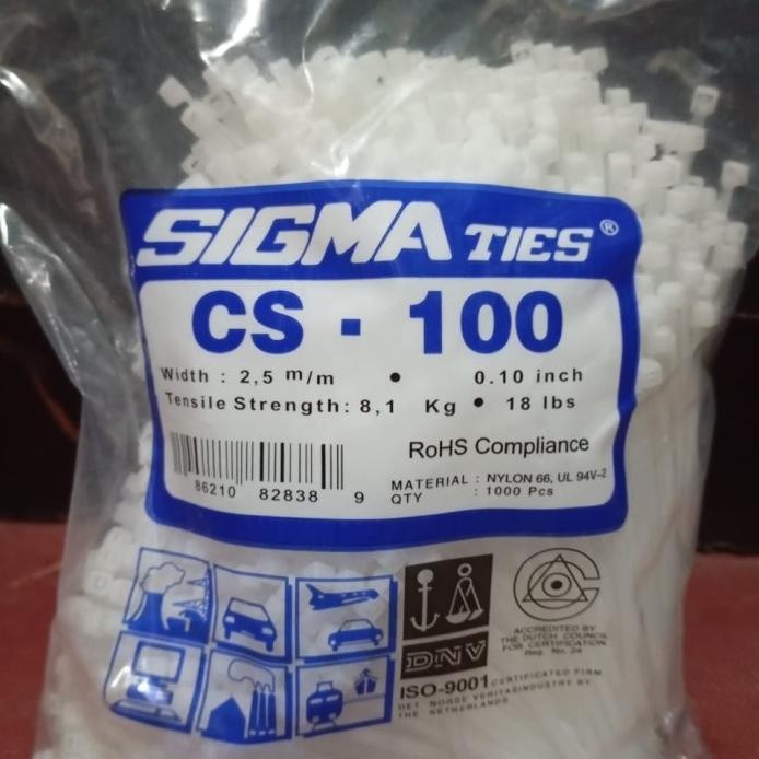 

new !!! Kabel ties Sigma CS 100 isi 1000 Putih murah