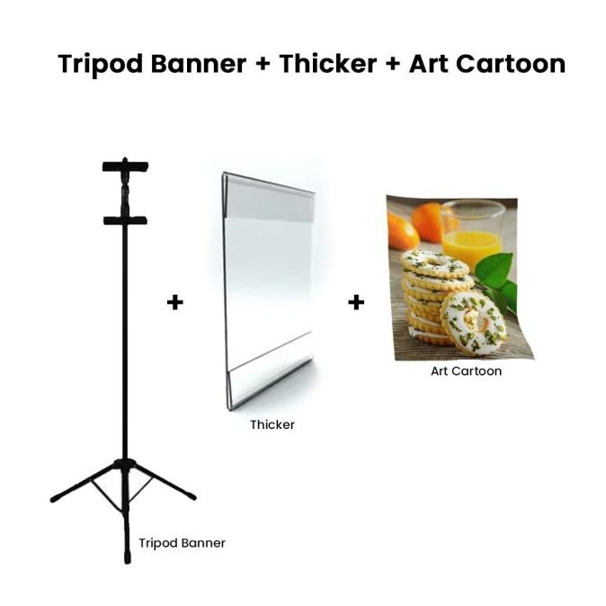 

ready !!! Tripod Standing Banner Akrilik Thicker A3 & A4 Plus Cetak Poster murah