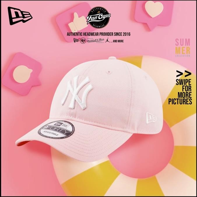 [ORIGINAL] New York Yankees Baby Pink Unstructured 940 | Topi New Era
