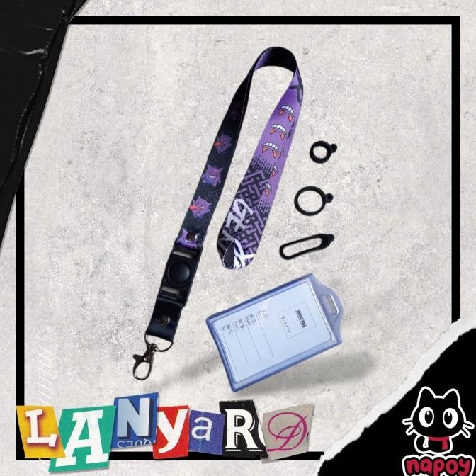 

new !!! Lanyard Id Card Pod Anime Pokemon Gengar murah