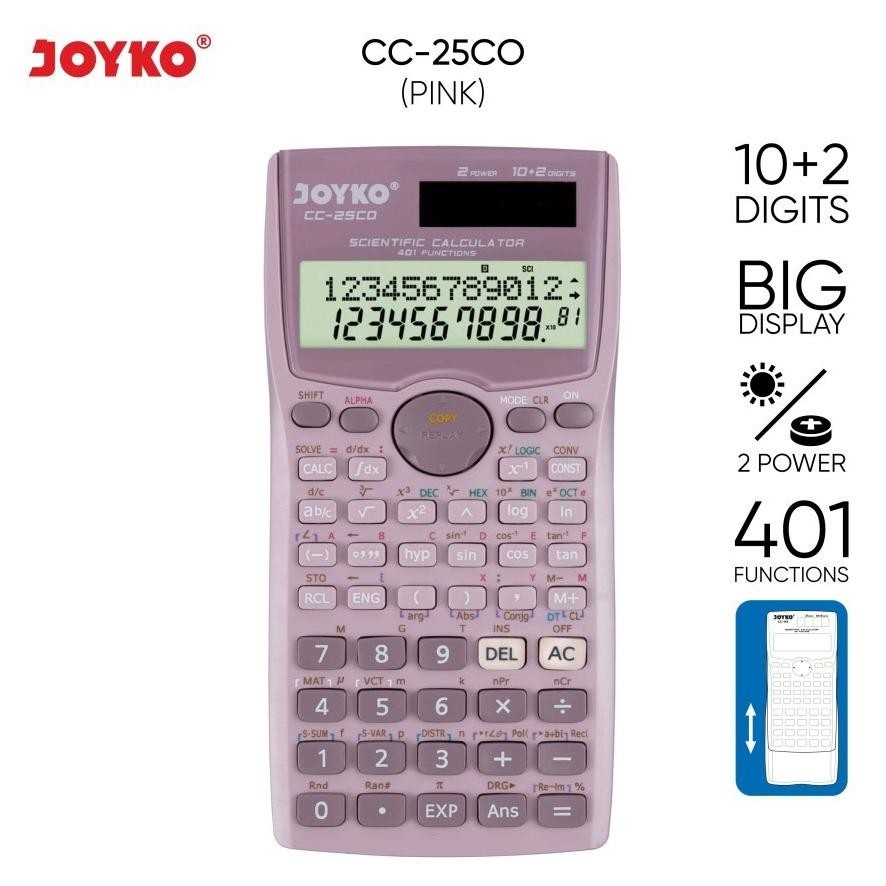 

Promo Spesial!! ul-64 Kalkulator Joyko CC-25CO / Scientific / 401 Functions Calculator Free Baterai Berkualitas Premium